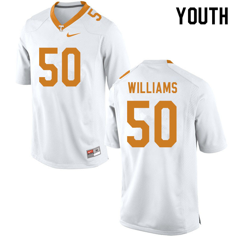 Youth #50 Savion Williams Tennessee Volunteers College Football Jerseys Sale-White